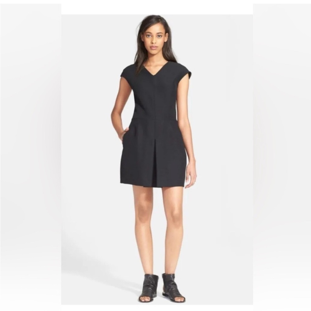 Vince Pleat V Neck Dress